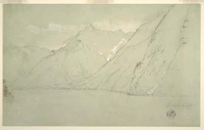 Dessin, Königssee depuis le Falkenstein, juillet 1868 - Frederic Edwin Church
