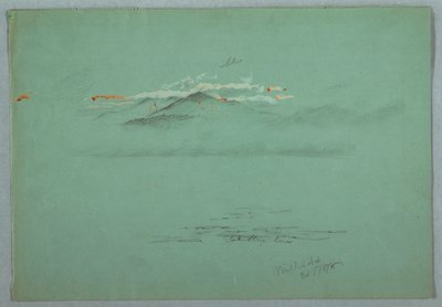 Dessin, lac Millinoket et mont Katahdin, 1878 - Frederic Edwin Church