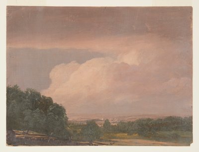 Dessin, paysage (peut-être la vallée de l
