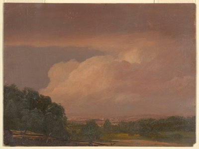 Dessin, paysage (peut-être la vallée de l