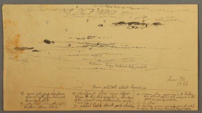 Dessin, esquisse de paysage, vallée de l