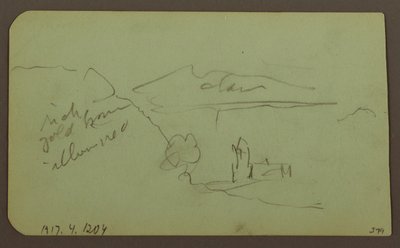 Dessin, paysage, Toluca ; verso : montagne, église, 1883 - Frederic Edwin Church
