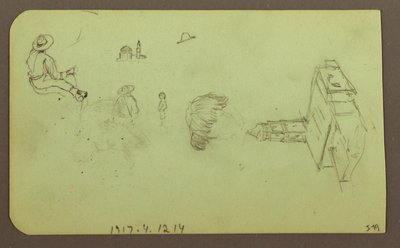 Dessin, paysage ; verso : figures, église, 1883 - Frederic Edwin Church