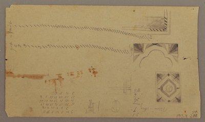 Dessin, Vue du paysage depuis Farm Galleway Hill, Jamaïque, Antilles, août 1865 - Frederic Edwin Church