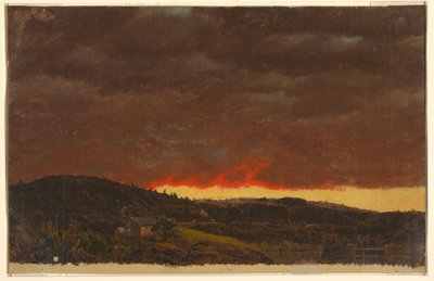 Dessin, paysage, coucher de soleil, vers 1845 - Frederic Edwin Church