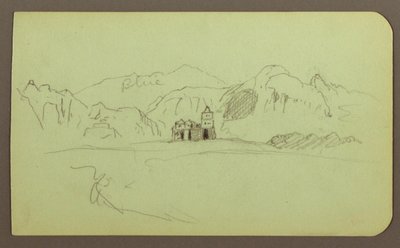 Dessin, Paysage avec église ; Verso : Paysage, 1883 - Frederic Edwin Church
