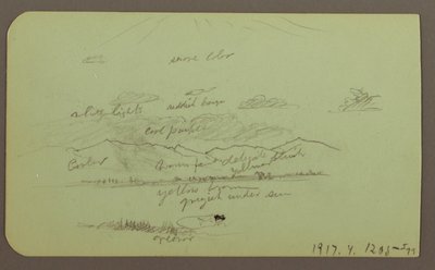 Dessin, Paysage avec église ; Verso : Paysage, 1883 - Frederic Edwin Church