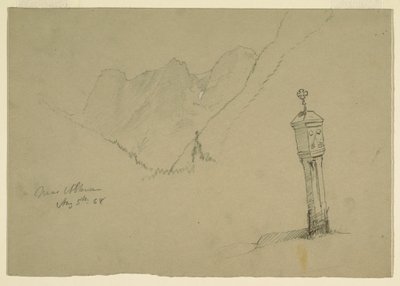Dessin, Paysages entre Golling et Abtenau, 5 août 1868 - Frederic Edwin Church