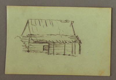 Dessin, Cabane en rondins, peut-être 1856 - Frederic Edwin Church