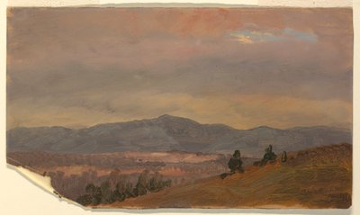 Dessin, regardant vers des collines lointaines, vallée de l