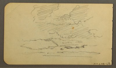 Dessin, Homme en bateau, rochers, tronc d