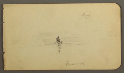 Dessin, homme en canoë, peut-être 1878 - Frederic Edwin Church
