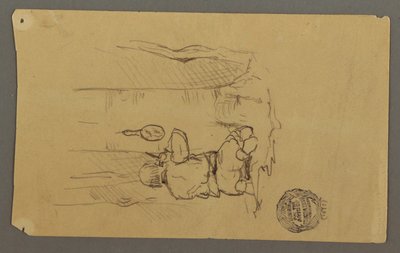 Dessin, Homme se rasant, vu de dos, peut-être 1878 - Frederic Edwin Church