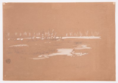 Dessin, paysage marécageux près de Millinocket, 20 septembre 1878 - Frederic Edwin Church