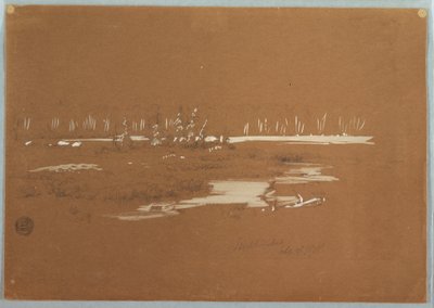 Dessin, paysage marécageux près de Millinocket, 20 septembre 1878 - Frederic Edwin Church