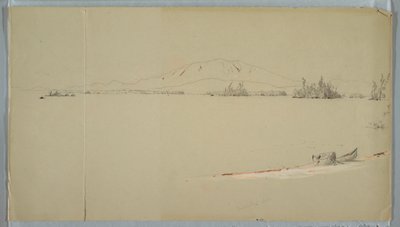 Dessin, lac Millinocket, Maine, septembre 1878 - Frederic Edwin Church