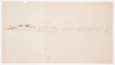Dessin, lac Millinocket, vue du mont Katahdin, septembre 1878 - Frederic Edwin Church