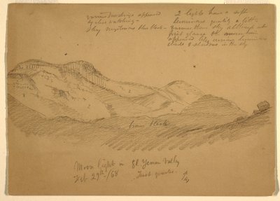 Dessin, Clair de lune dans la vallée d