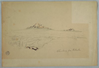 Dessin, Mont Chimborazo, vue de Riobamba, Équateur, juillet 1857 - Frederic Edwin Church