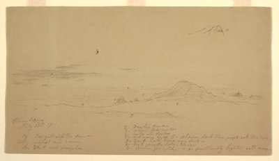 Dessin, Mont Chimborazo au coucher du soleil, 1857 - Frederic Edwin Church