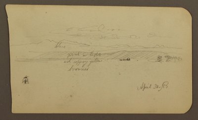 Dessin, paysage de montagne, figure ; verso : paysage, 30 avril 1885 - Frederic Edwin Church