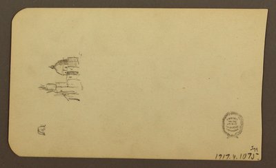 Dessin, paysage de montagne ; verso : église avec dôme, avril 1885 - Frederic Edwin Church