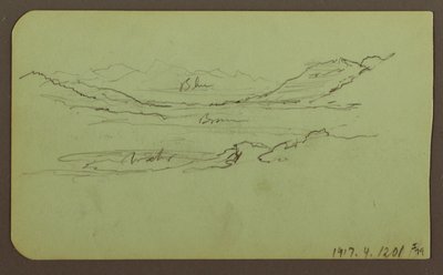 Dessin, paysage de montagne ; verso : paysage, 1883 - Frederic Edwin Church