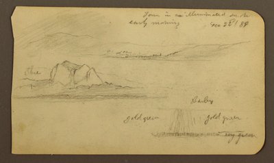 Dessin, paysages de montagne ; verso : flanc de montagne, Tocatecas, 22 décembre 1884 - Frederic Edwin Church