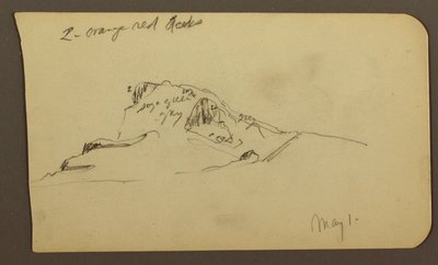 Dessin, sommet de montagne ; verso : chaîne de montagnes, 1er mai 1885 - Frederic Edwin Church