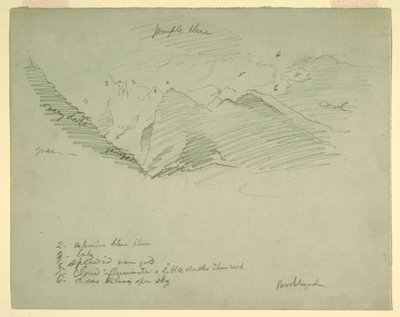 Dessin, sommets montagneux près de Berchtesgaden, Bavière, juin-juillet 1868 - Frederic Edwin Church