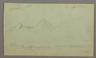 Dessin, pics montagneux, peut-être 1868 - Frederic Edwin Church