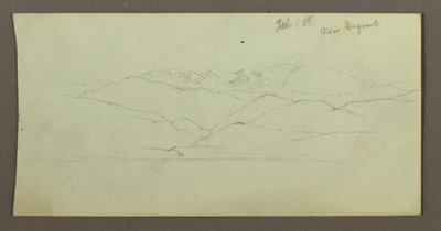 Dessin, chaîne de montagnes, février 1868 - Frederic Edwin Church