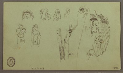 Dessin, chaîne de montagnes, études de figures, mai peut-être 1868 - Frederic Edwin Church