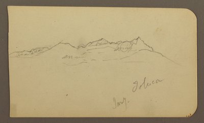 Dessin, chaîne de montagnes, Toluca ; verso : clocher, chaîne de montagnes, Toluca, 7 janvier 1885 - Frederic Edwin Church