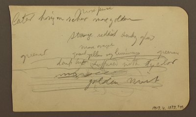 Dessin, chaînes de montagnes, Cuautla, église ; verso : cheval accroupi, notes sur le paysage, février 1885 - Frederic Edwin Church