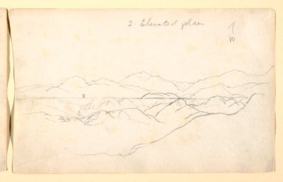 Dessin, Paysage de montagne, Colombie, 1853 - Frederic Edwin Church
