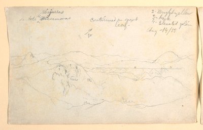 Dessin, paysage de montagne, Colombie, 14 août 1853 - Frederic Edwin Church