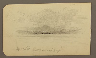 Dessin, paysage de montagne, Toluca ; Verso : Montagne, Toluca, 20 avril 1885 - Frederic Edwin Church