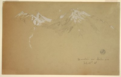Dessin, " Montagne sur le Hintersee ", près de Berchtesgaden, Bavière, 27 juillet 1868 - Frederic Edwin Church