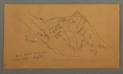 Dessin, Montagnes du Valais, Alpes pennines, août 1868 - Frederic Edwin Church
