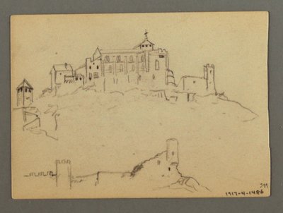 Dessin, flanc de montagne, peut-être 1868 - Frederic Edwin Church