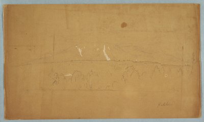 Dessin, mont Katahdin, depuis le lac Katahdin, Maine, 1852 - Frederic Edwin Church
