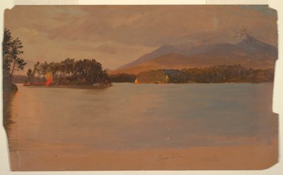 Dessin, le mont Katahdin depuis l