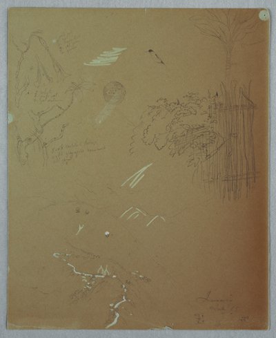 Dessin, études de la nature, montagnes bleues, Jamaïque, juillet 1865 - Frederic Edwin Church