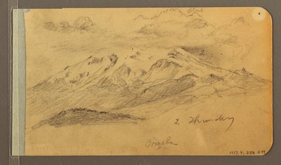 Dessin, Orizaba ; Verso : ciel nuageux, toit, 1889 - Frederic Edwin Church