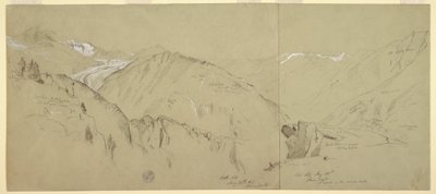 Dessin, Vue panoramique de Bel Arp, 1868 - Frederic Edwin Church