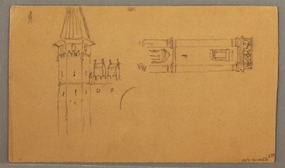 Dessin, plaines, études architecturales, 4 juin 1868 - Frederic Edwin Church