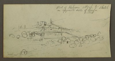 Dessin, piscine et bâtiments, peut-être 1868 - Frederic Edwin Church