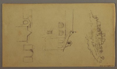 Dessin, Recto : Blanc ; Verso : Fortree on Hilltop, Two c, Gateway, peut-être 1868-69 - Frederic Edwin Church