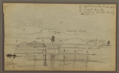 Dessin, paysage fluvial, 1857 - Frederic Edwin Church